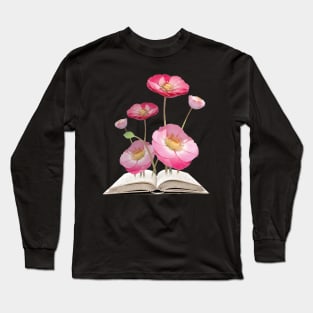 Book Of Flower, Flower Book, Flower And Book Long Sleeve T-Shirt